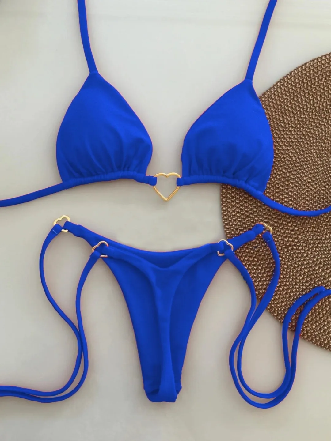 New Solid Color White Bikini Women suit Low Waist Lace-up Fashionable Swimsuit… - Image 5