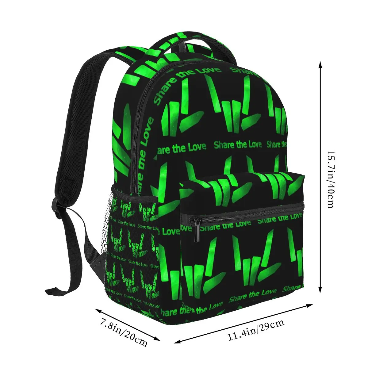 High Quality Kids Share The Love Green Galaxy Logo Backpacks Bookbag Students School Bags Cartoon Travel Rucksack Shoulder Bag