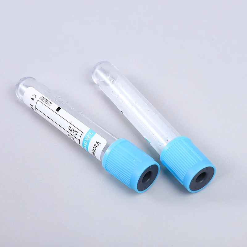Récipient de coagulation au citrate de sodium, capsule bleue jetable, vide médical stérile, 2ml 5ml 10ml
