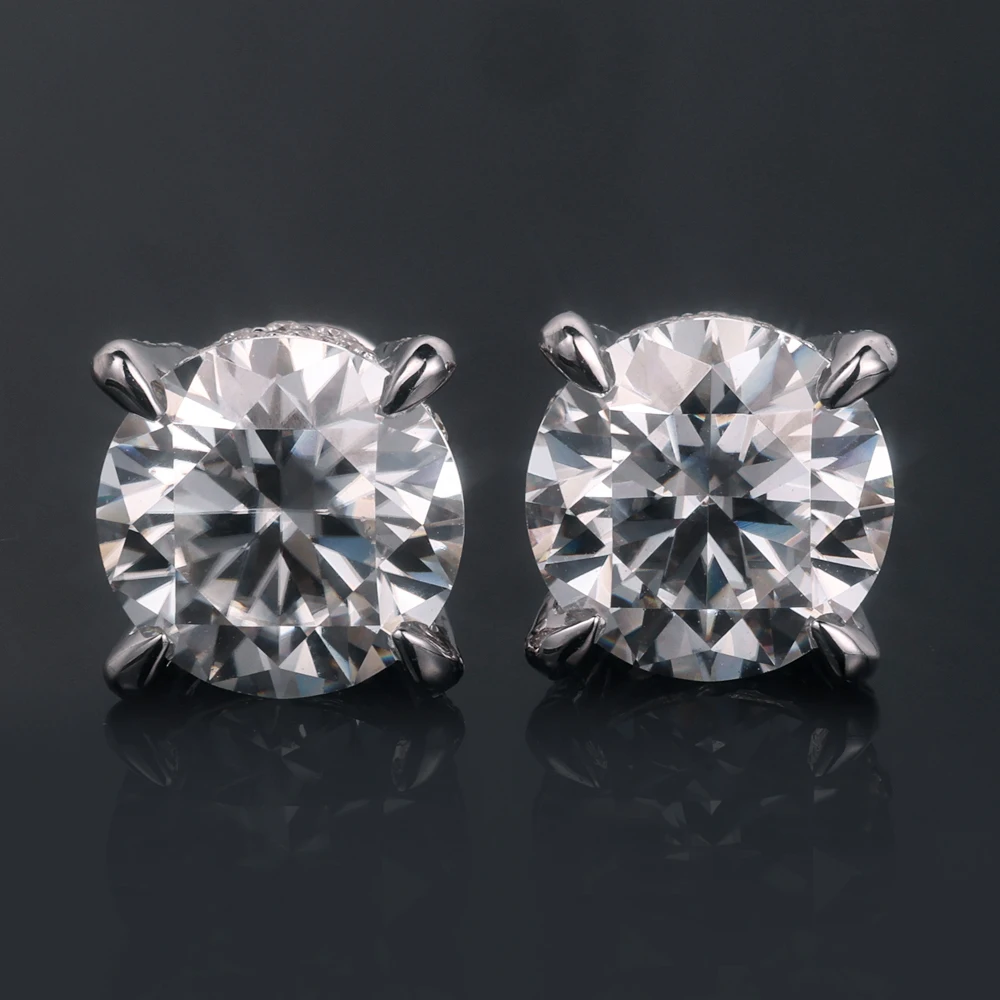 Luxury Fine Jewelry S925 Silver 9k 10k 14k 18k Gold Moissanite Lab Grown Diamonds Ear Studs Earrings Fine Earring