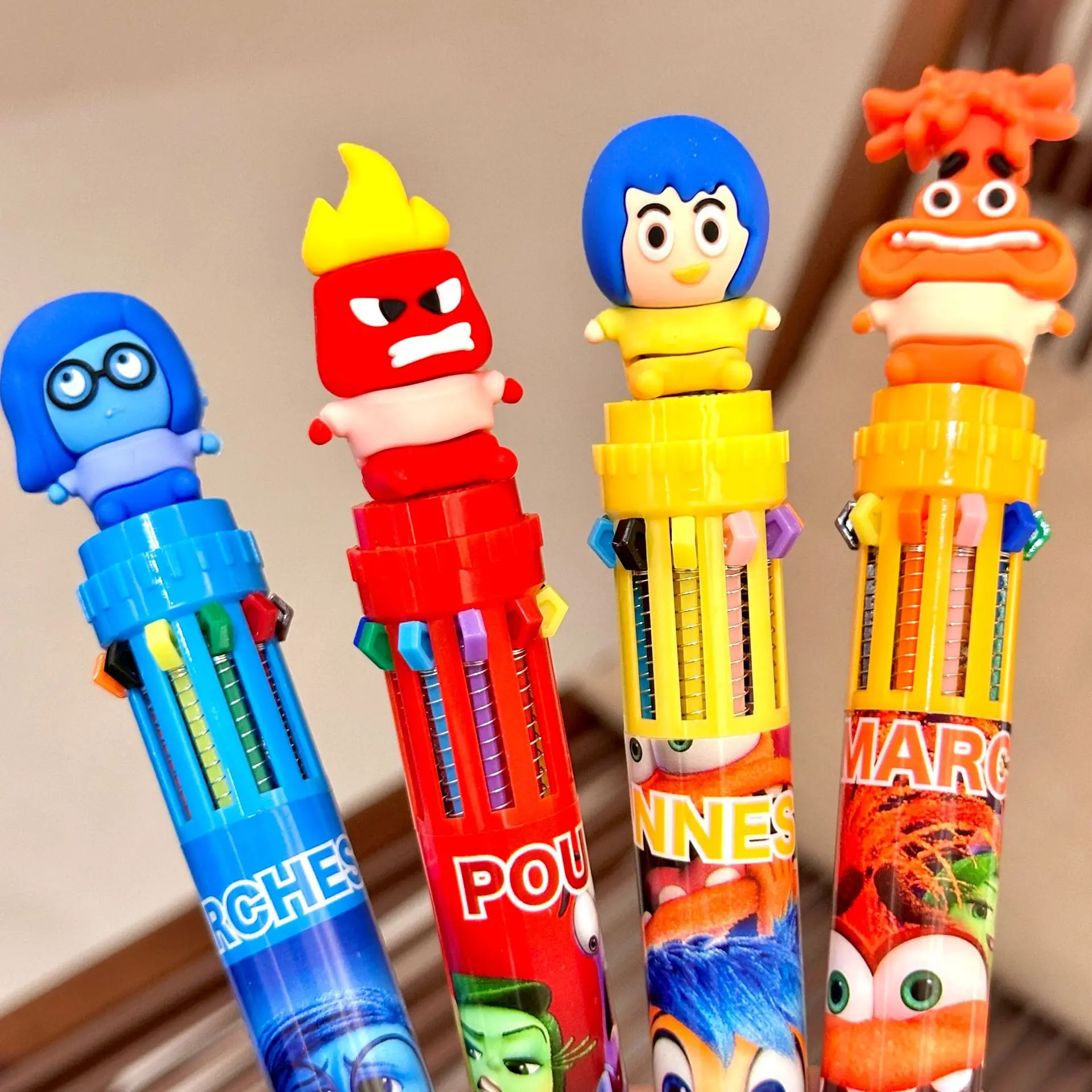 Disney Cartoon Inside Out Doll 10 Colors Ballpoint Pen Cute Gel Pen Student Supplies Stationery Wholesale Gifts