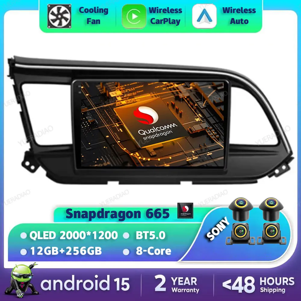 

Android 15 Car Radio For Hyundai Elantra 6 2016 2017 - 2018 GPS NAVI 4G WIFI QLED BT Multimedia Stereo Video Player 2DIN LTE 5G