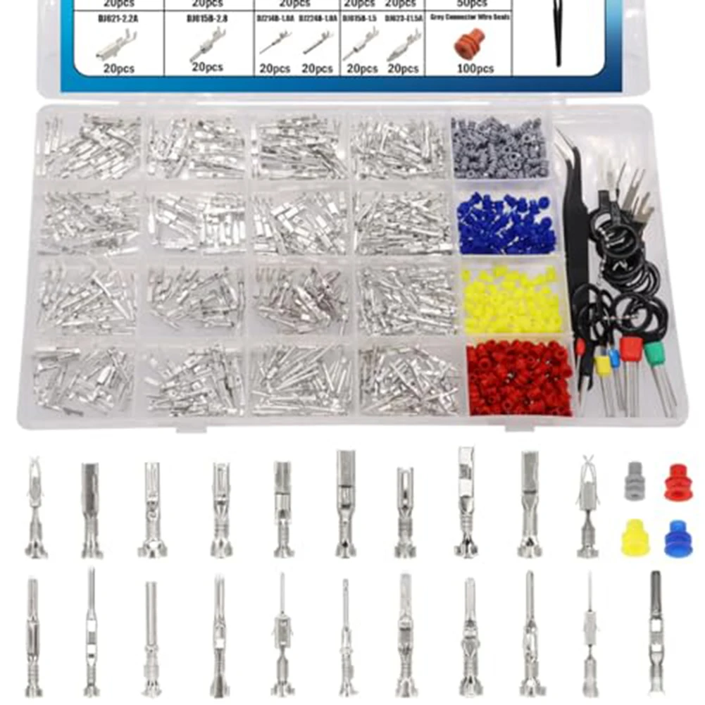 

Tool Wire Terminal Tool 1/1.5/1.8/2.2/2.8/3.5mm 720Pcs Brass Material Conductivity For Various 12V Connectors Tools