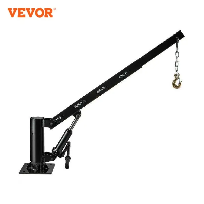 

VEVOR 1000 / 1100 LBS Pickup Truck Crane Hydraulic Hoist Lifting Crane Swivel Base for Construction Transportation Industries