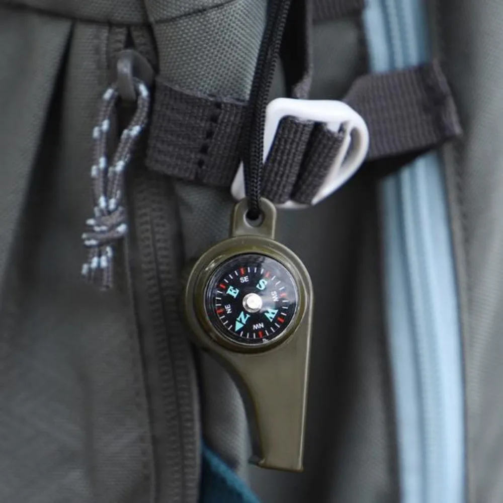 Multifunctional Whistle with Compass Thermometer 3in1 with Strap Hanging Rope Sports Competition Motion Training Whistle