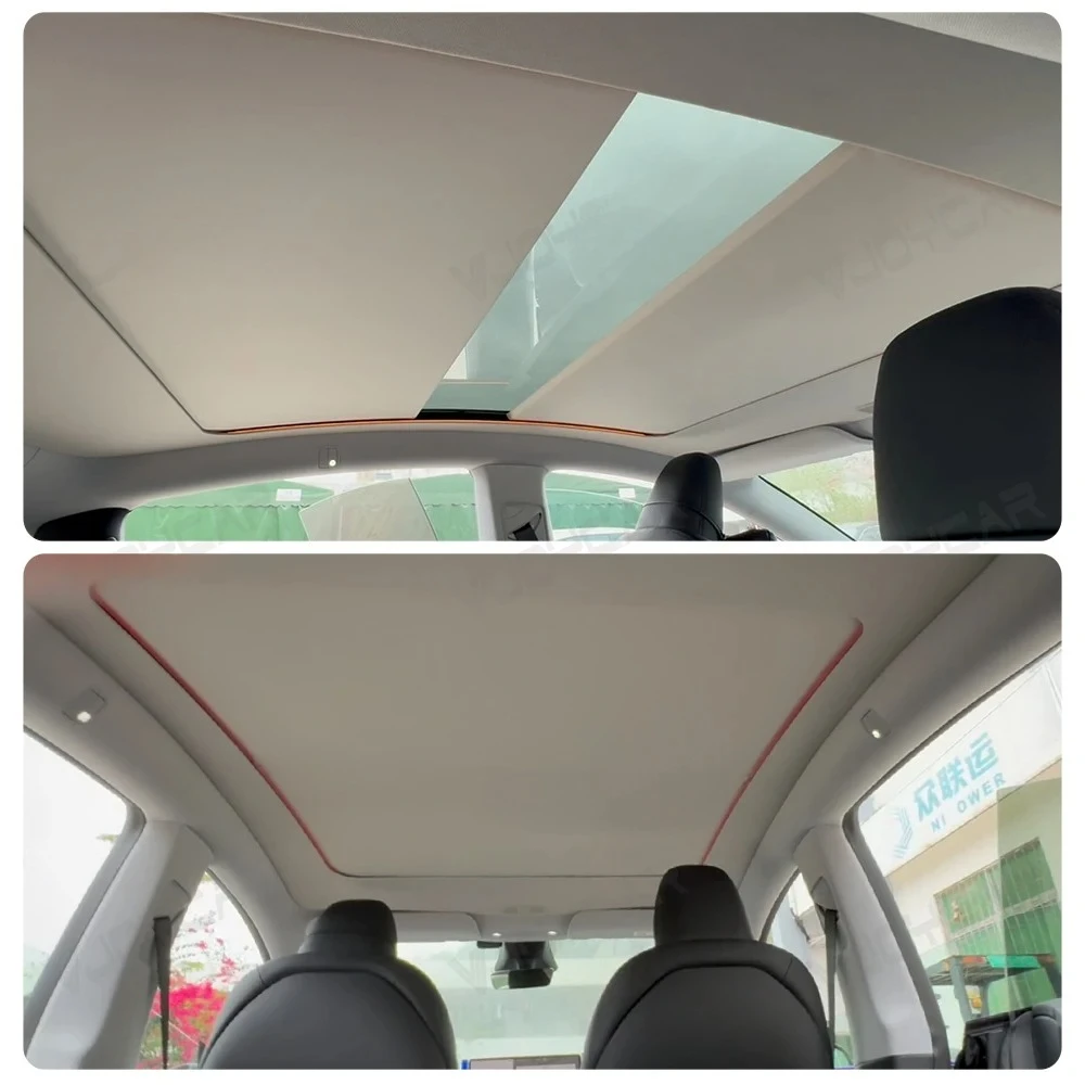 Tesla Model Y Parasole 2025 - Copertura per tettuccio apribile elettrico con controllo vocale, protezione UV e calore per modello Juniper