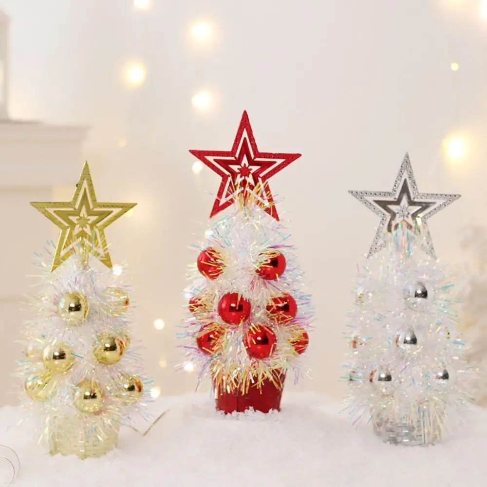 Plastic Mini Christmas Tree Ornaments Elegant DIY Handicraft Artificial Christmas Tree Festive Funny Christmas Decorations