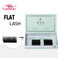 FADVAN Flat Ellipse Eyelashes Extension B/C/D/DD/LB/LC/LD Split Tips Matte Black False Lashes Super Soft Flat Shaped Individual