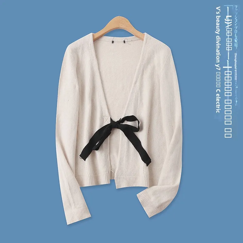 

Вязаный длинный свитер Tie Dye, облегающий свитер, весенний новый женский свитер, антивозрастная верхняя одежда, кардиган, чистый цвет, ампир