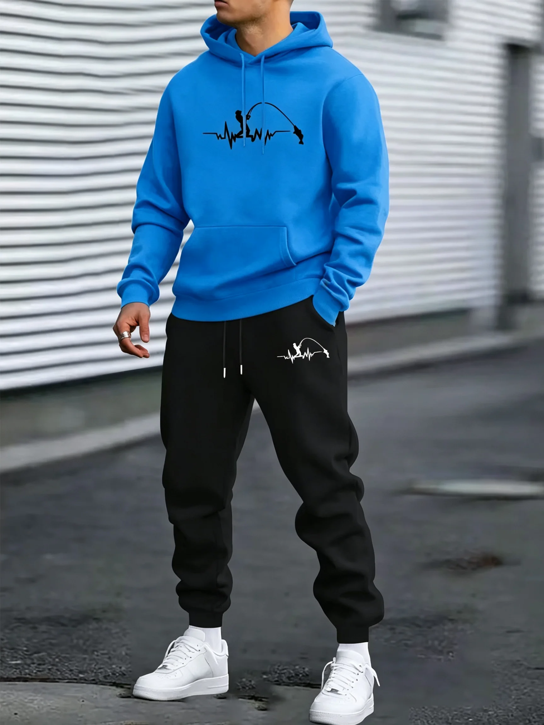 Men's casual sports outfit - F - Fishing Hoodie ulasan dan harga