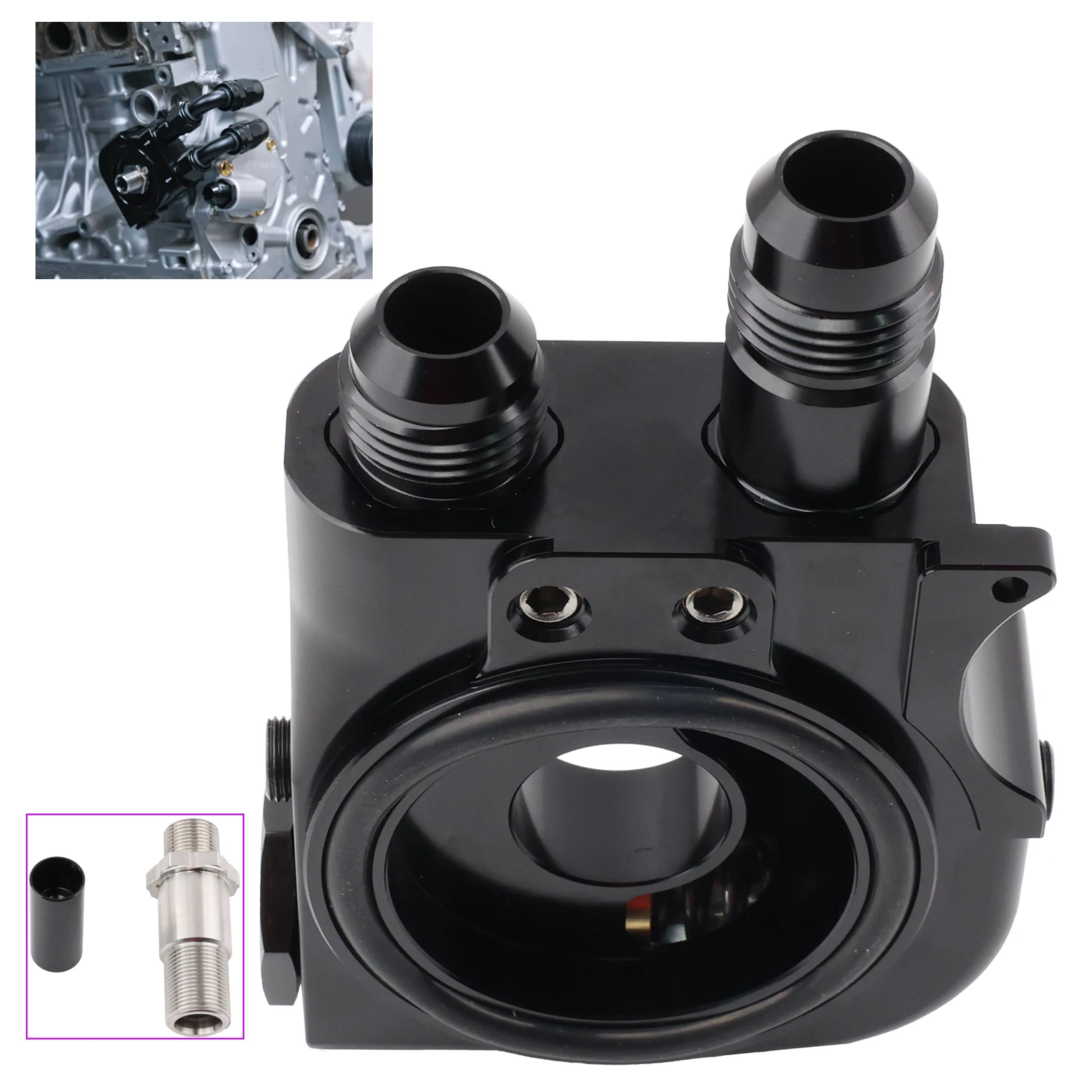 

1/8 NPT порт масляная сэндвич-плита для двигателей серии Honda K замена масляного охлаждения термостатический алюминий