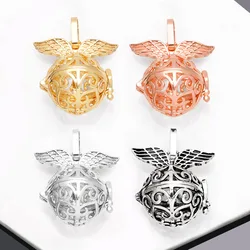 OCESRIO Angel Harmony Ball Necklace Pendant for Pregnancy Copper Gold Plated Wishing Ball Gifts Chime Bola Wholesale pdtb117