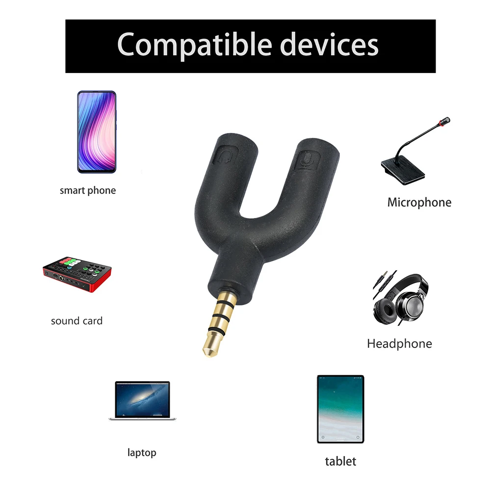 2 в 1, переходник для наушников и микрофона, 3,5 мм