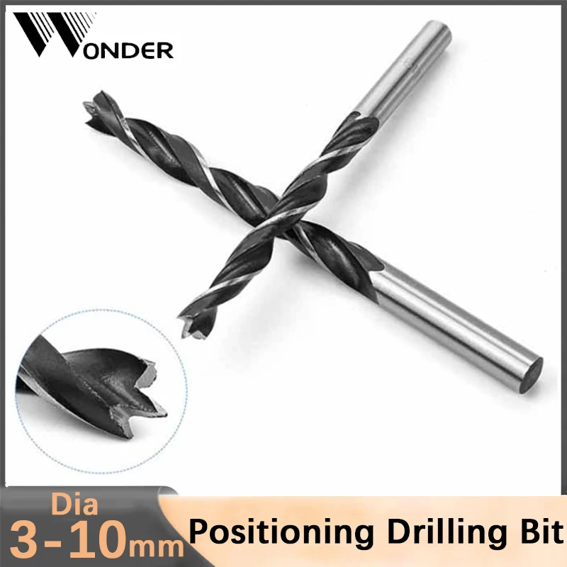 8Pc 3-10mm Three point carpentry positioning Drill Bit Woodworking Electric Drill Bit Drilling Twist Drill Tool Set