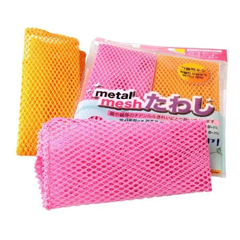 2pcs Innovative Dish Washing Net Cloths Rapid Dry Scourer Mesh Washing Cloths Kitchen Cleaning Tool Cleaning Cloths