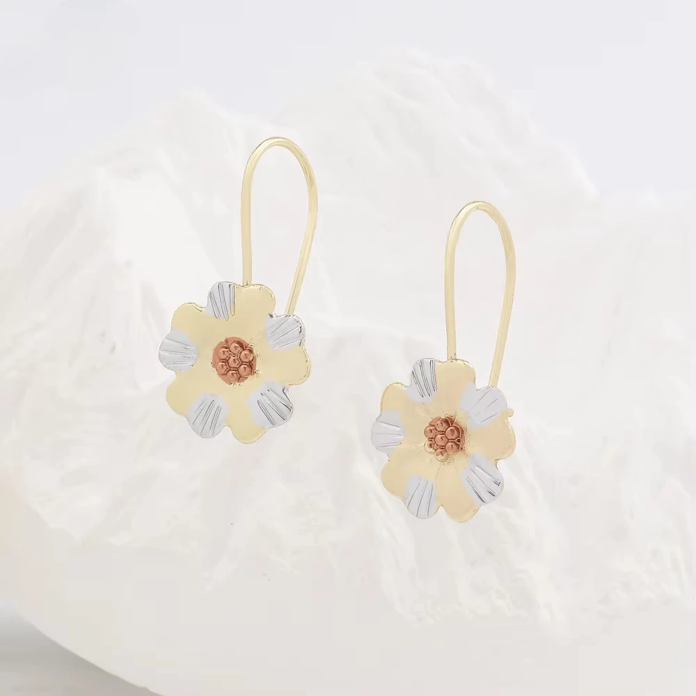 

Luck Fashion Jewelry Gold-plated Light Gold Cute Small Animal Swan Flower Turtle Series Women's Children Earrings Party Gift