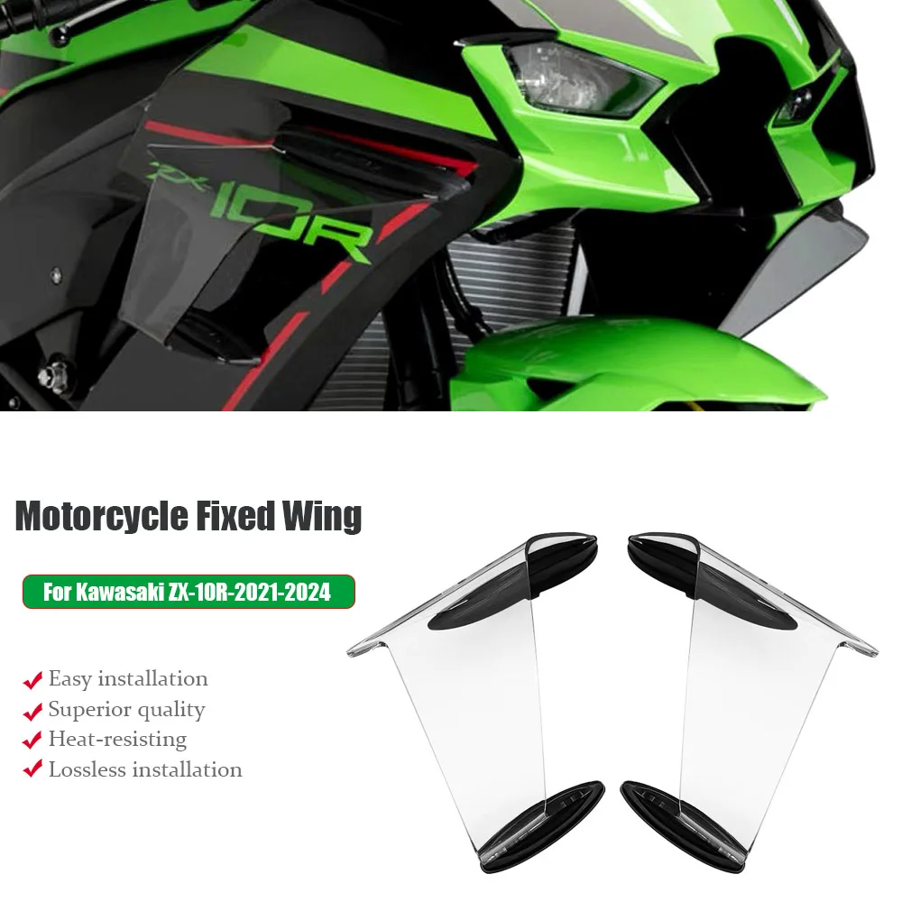 

Motorcycle Winglet ZX10R For Kawasaki ZX-10R ZX 10R 2022-2024 Fairing Fixed Wing Moto accessories air guide spoiler aileron