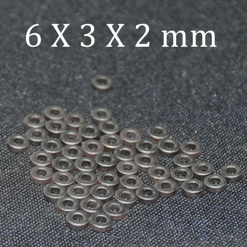 50pcs Ferrite Core EMI Filter 6X3X2 mm Cores Ring Anti-Parasitic Toroide Toroidal Bead Coil Ferrites Ferrous Suppression DIY KIt