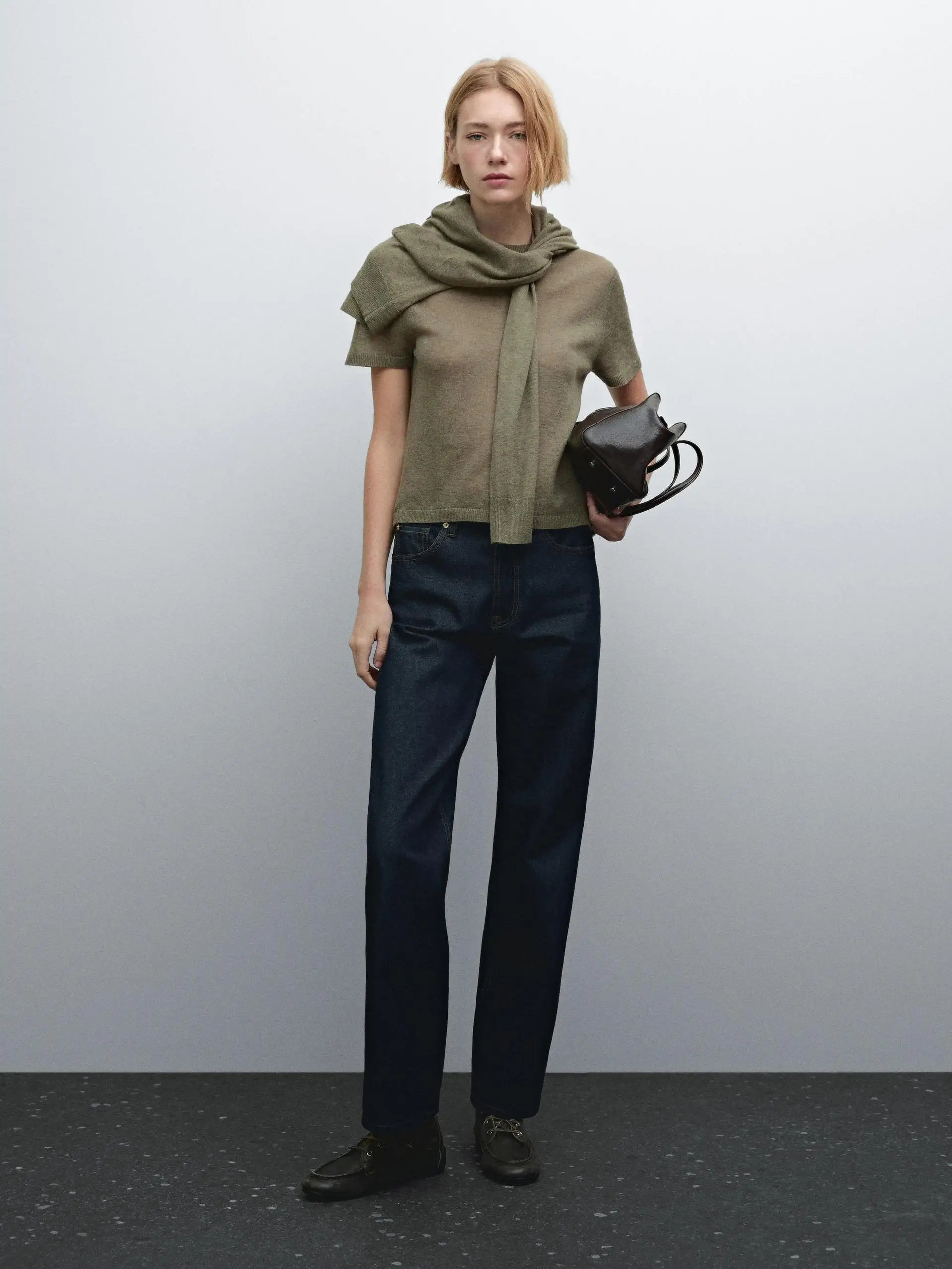 Ethereal Traf Md 2026 YAZHIMEI autumn new style of Ladies' Casual lightweight wool blend round-neck short-sleeved T-shirt