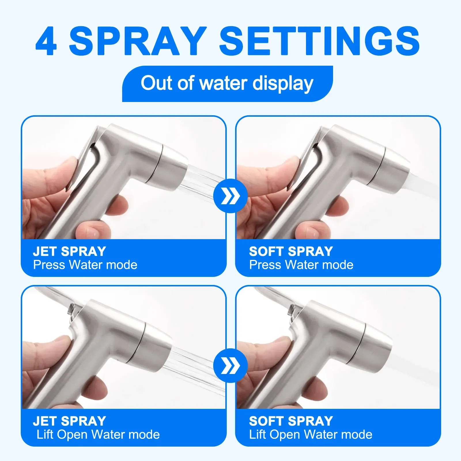 Toilet Bidet Spray Gun Two Functions ABS Plastic Chrome/Black/Brushed Nickel Bidet Shattaf Spray Toilet Shower Single Head view 5