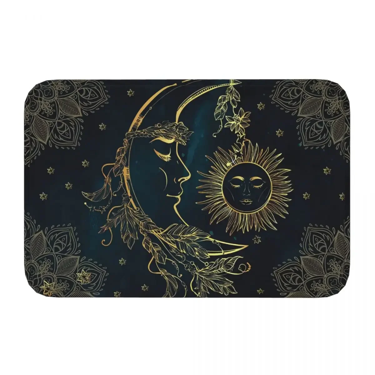 Non-Slip Carpet Celestial Sun Moon And Stars Doormat Bedroom Kitchen Mat Welcome Home Rug