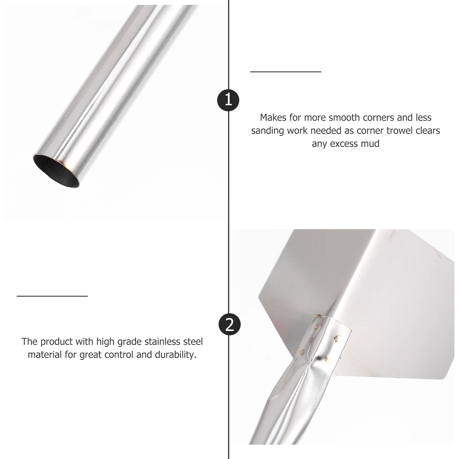 

6Pcs Drywall Corner Trowel Stainless Steel Flexible 90 Degree Angle Wall Puttying Decorative Tool Corner Trowel