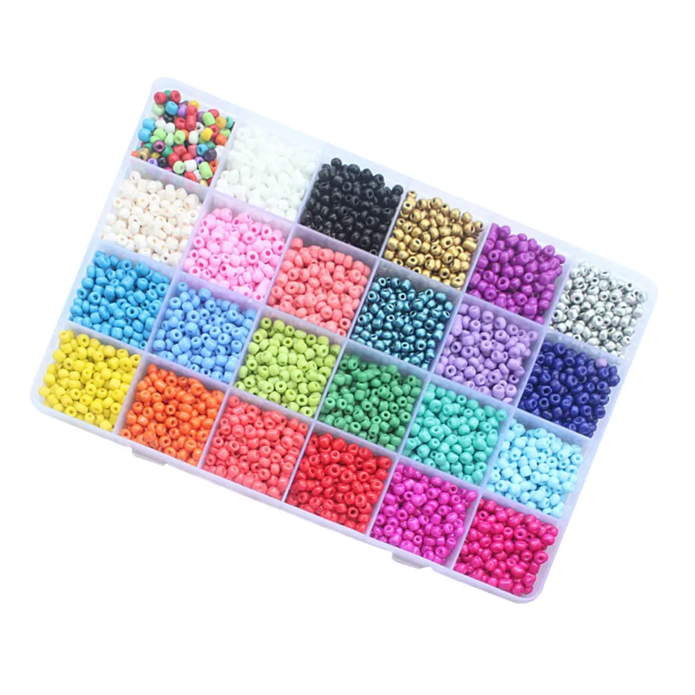 24 Color 4Mm Unique Irregular for Jewelry Making DIY Crafts Door Window Handbag Decoration Beaded Accessories Kit