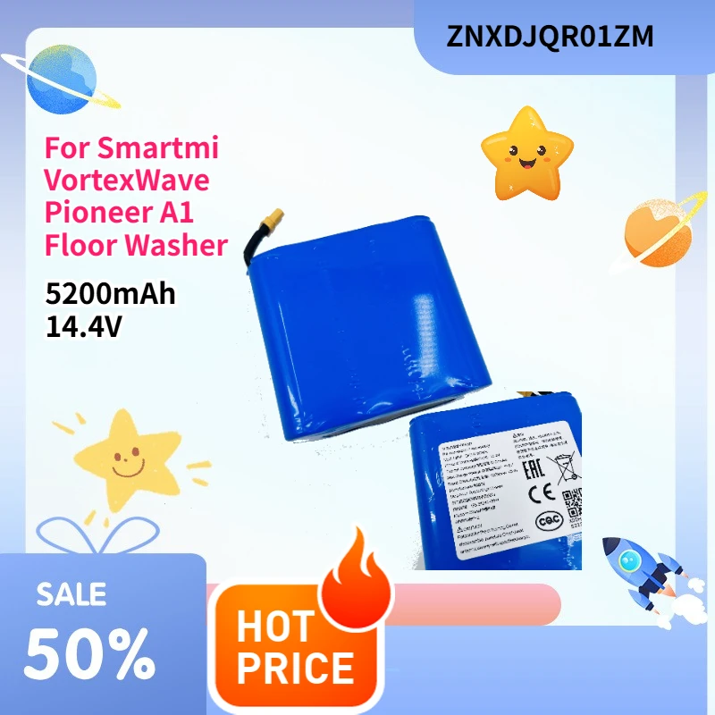 

Аккумулятор Li-ion 5200 мАч 14.4В для поломоечной машины Smartmi VortexWave Pioneer A1, сменный аксессуар