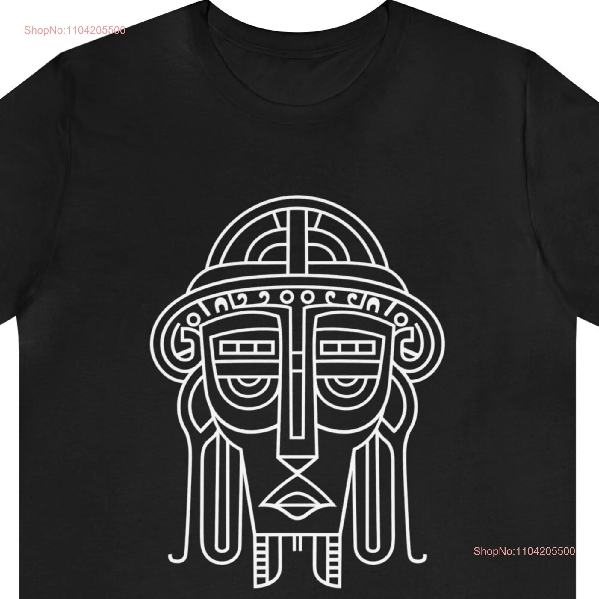 Greek Head T shirt Black with White Line Art Simple  long or short sleeves