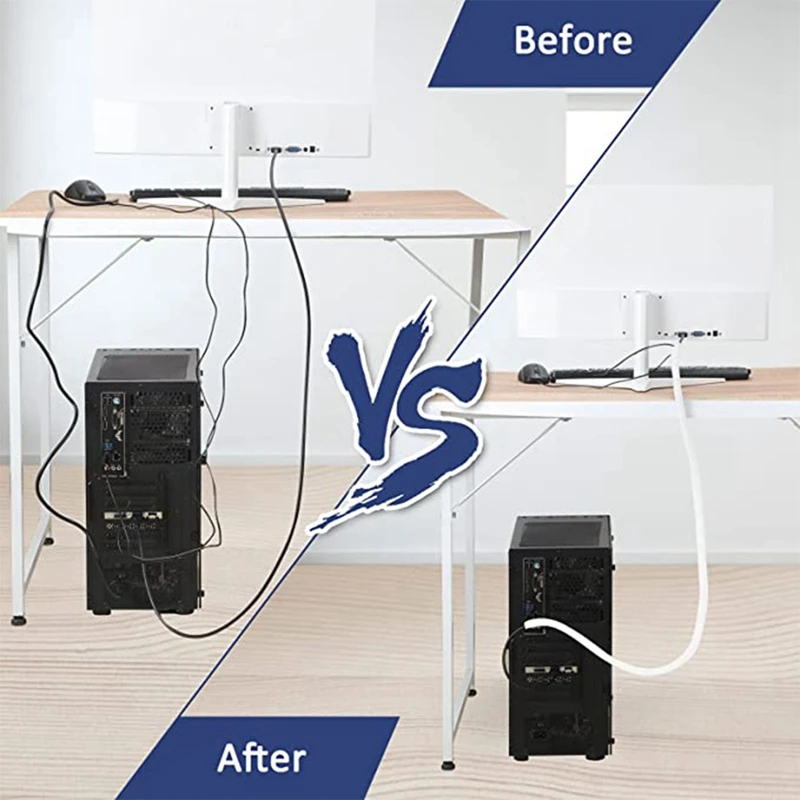 Cable Protector 6M Braided Wire Set Home Office Wire Wire Protection Sleeve Anti-Animal Bite (White)