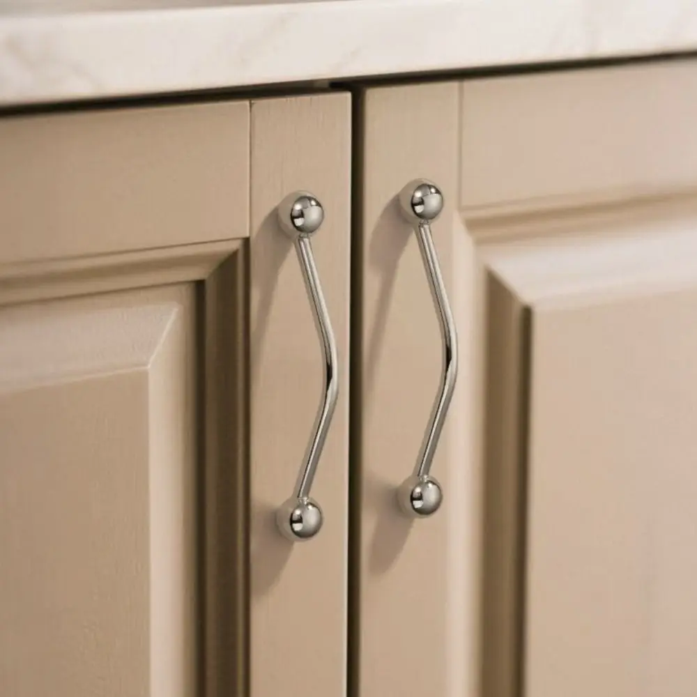 French Style Zinc Alloy Wardrobe Door Handle Single Hole Nordic Minimalist Cabinet Knob Drawer Knob Kitchen Cupboard