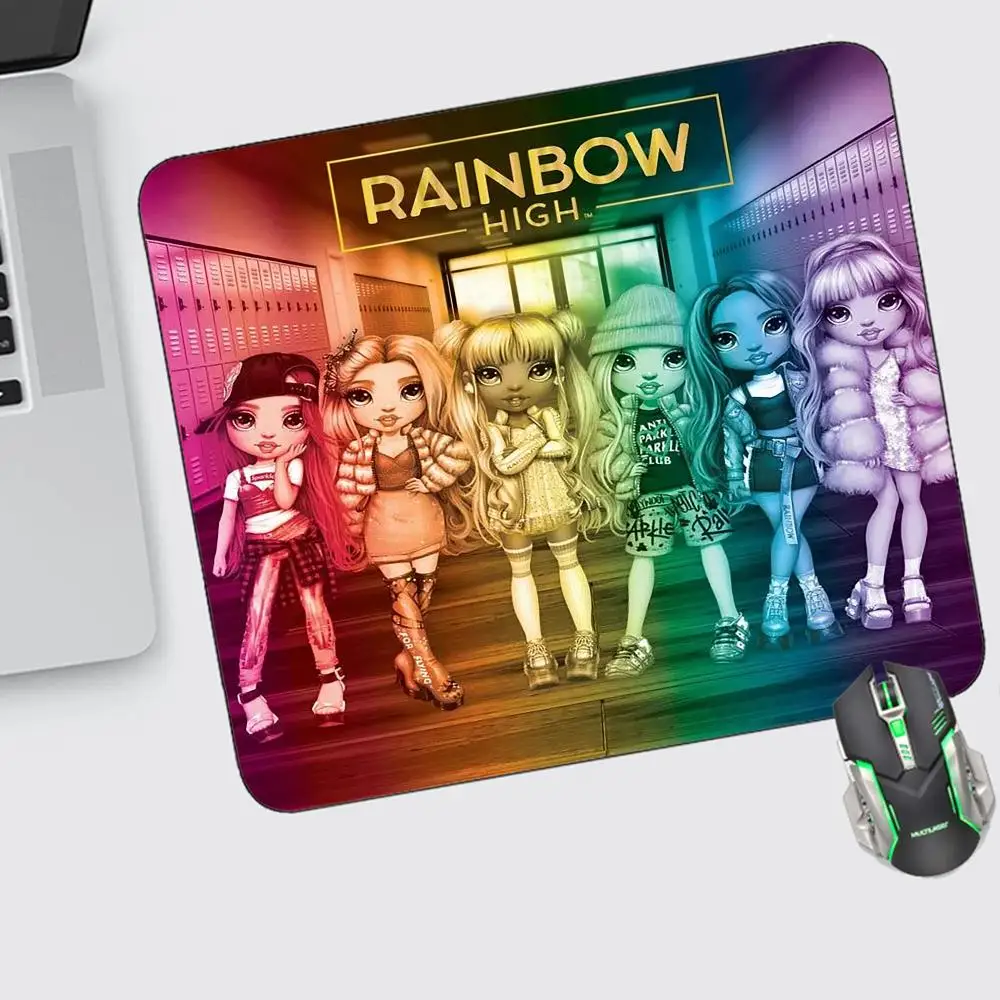 

Rainbow High Mouse Pad Small Gaming Accessories Keyboard Computer Offices Desk Mat Pc Gamer Non-slip Rubber Mousepad