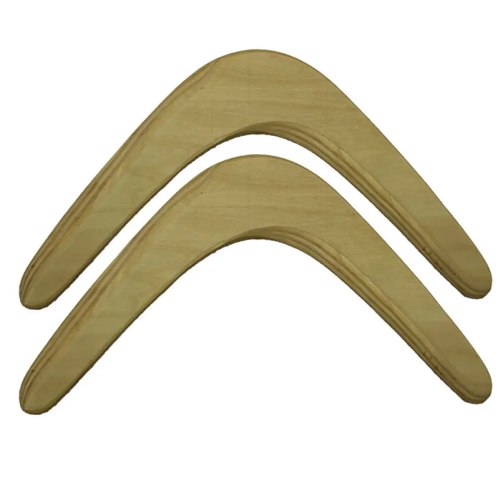 Outdoor Wooden Boomerang Flying Disc Athletic Sport Gear Natural Handcrafted Smooth Aerodynamic Training Performance Toy Set