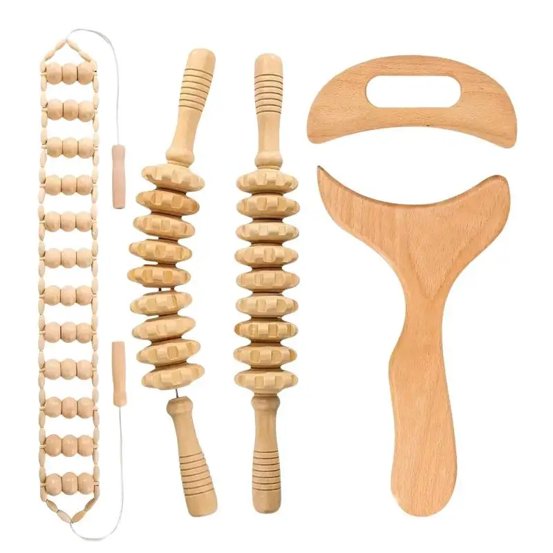 Natürliches Holz-Massagegerät für Tiefengewebe, ergonomisches Design für Entspannung zu Hause, Linderung von Muskelschmerzen nach dem Training. – Detail 6