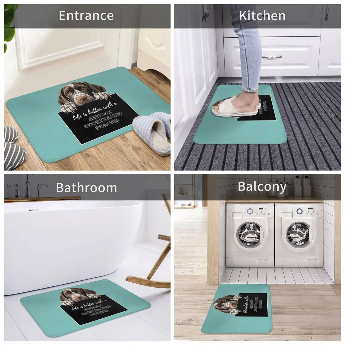 Life Is Better With A German Shorthaired Pointer Dog Anti-slip Doormat Floor Mat Carpet Rug for Kitchen Entrance Footpad Mats view 5
