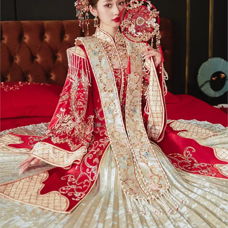 Ming Hanfu Abbigliamento da donna Nuovo abito da sposa per toast da sposa cinese