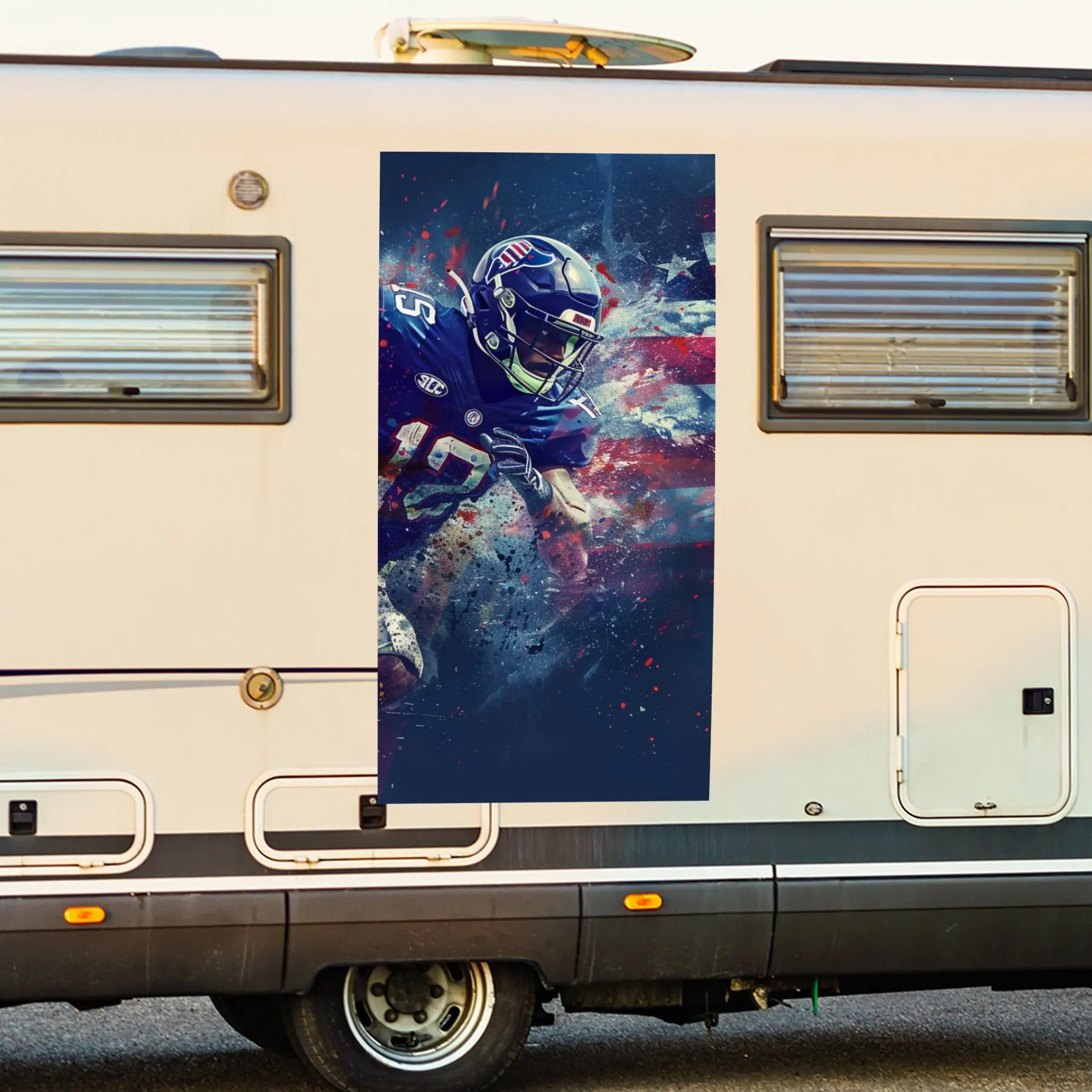 

Rugby Player Flag Sprint Car Sticker,Vinyl Decal for motorhome car door, Waterproof Self-Adhesive Vinyl Stickers, Decoration Pro