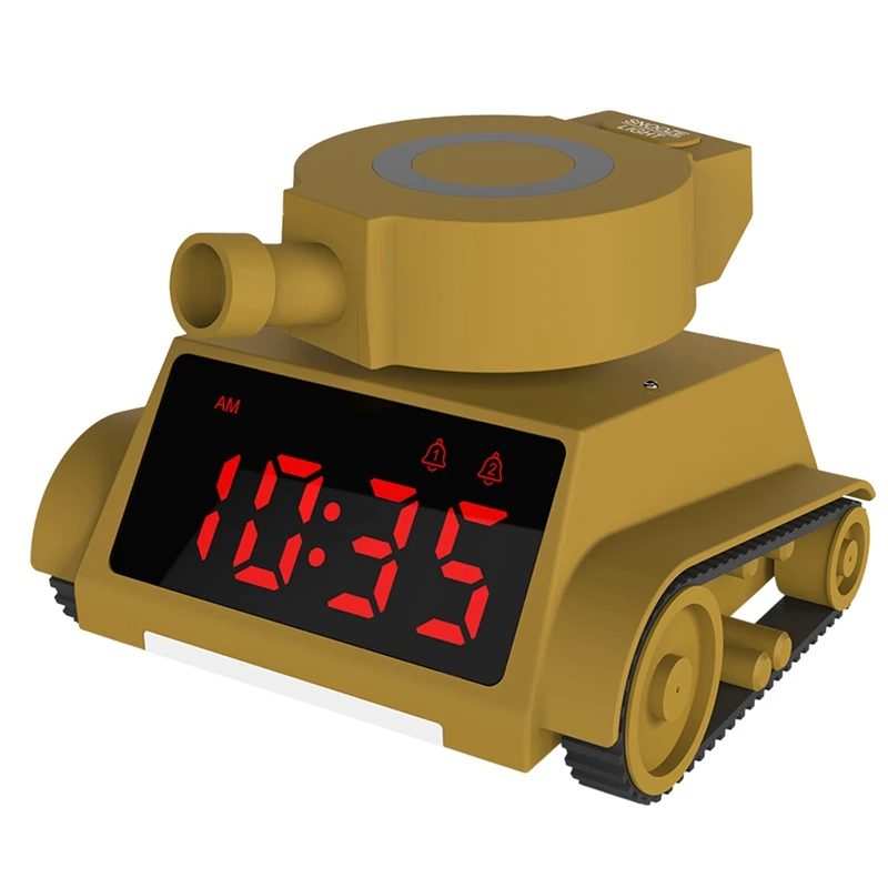 

Alarm Clocks For Kids, Tank Alarm Clock, Smart Bedside Night Light, Double Alarm Clock Creative Decoration Gift