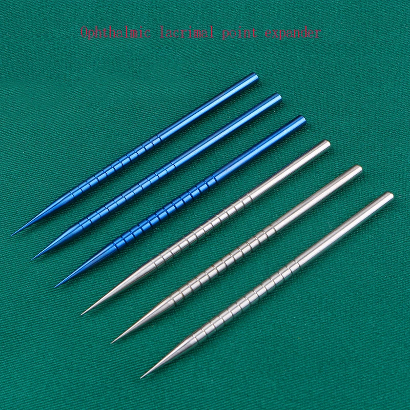 Ophthalmic instruments, stainless steel tear point dilators, titanium alloy double headed tear point spreading instruments, long