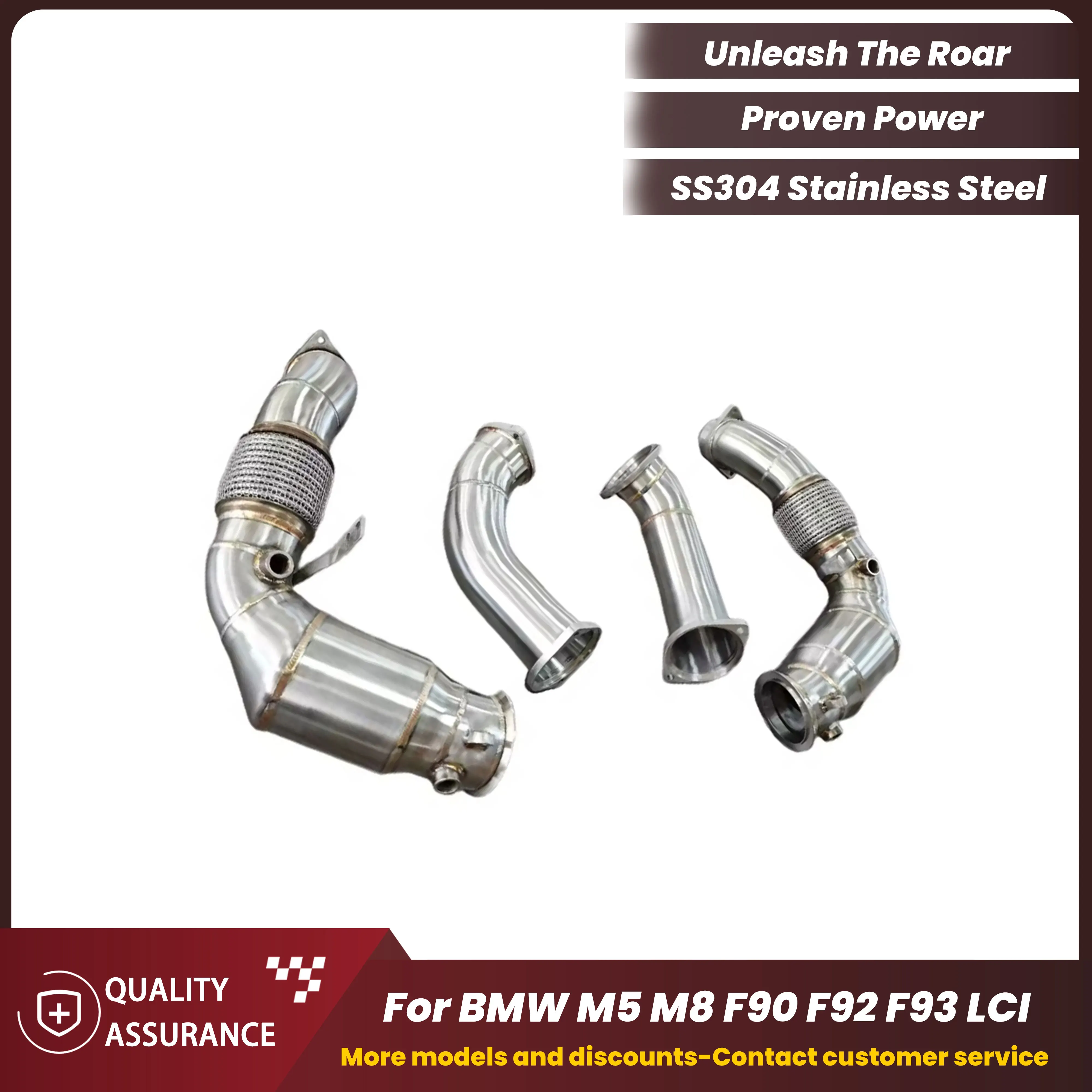 

ECCF SUS304 Stainless Steel Performance Downpipe for BMW M5 M8 F90 F92 F93 LCI 2021+