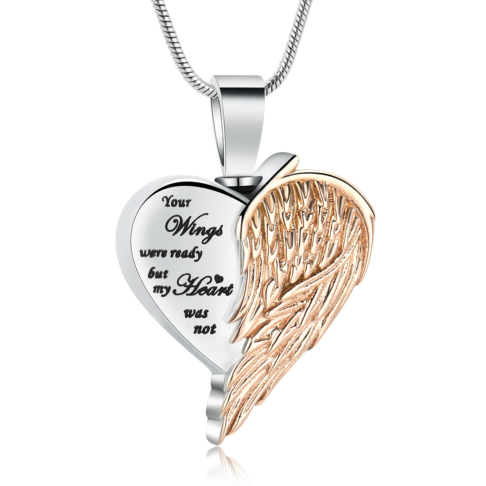 Heart Cremation Urn Necklace Stainless Steel Memorial Ashes Holder Keepsake Love Pendant Remembrance Jewelry for Ash