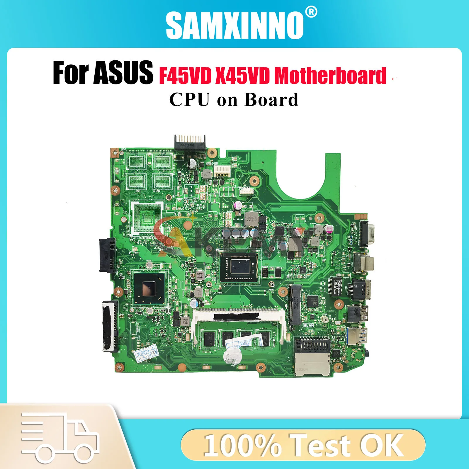 

X45VD Laptop Motherboard For ASUS VivoBook X45VD F45VD X45V Notebook Mainboard With CPU 100% tests OK fast shipping High quality