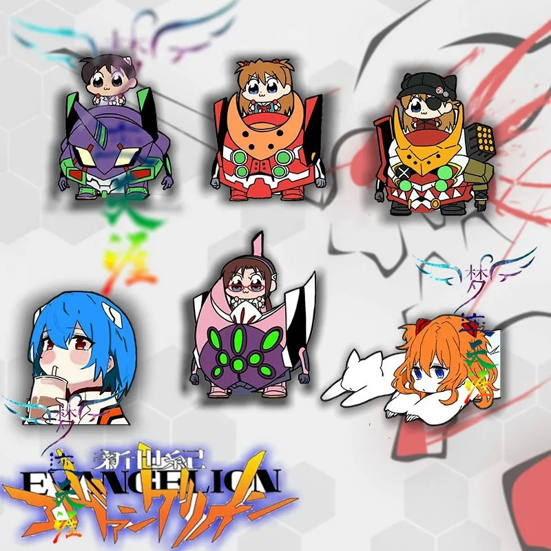 Asuka Langley Soryu Ayanami Rei Ikari Shinji Brooch Anime Peripheral Cute Cartoon Badge Japanese Kawaii Collection Goods New