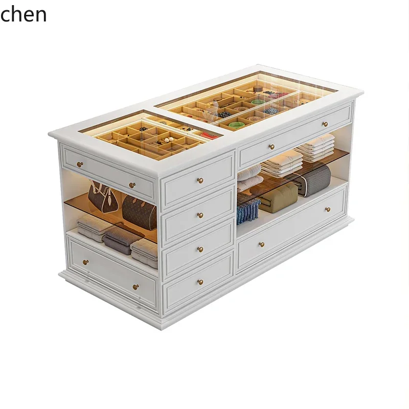 HT cloakroom Nakajima cabinet jewelry display retro storage chest integrated island Taiwan high-end jewelry