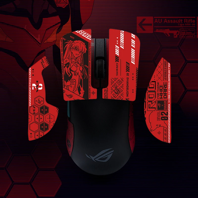 ROG Harpe Chakram ماوس شريط لحام تزلج اليدوية ملصق عدم الانزلاق الجلد تمتص العرق ملصق لماوس الألعاب اللاسلكية ROG Keris #2
