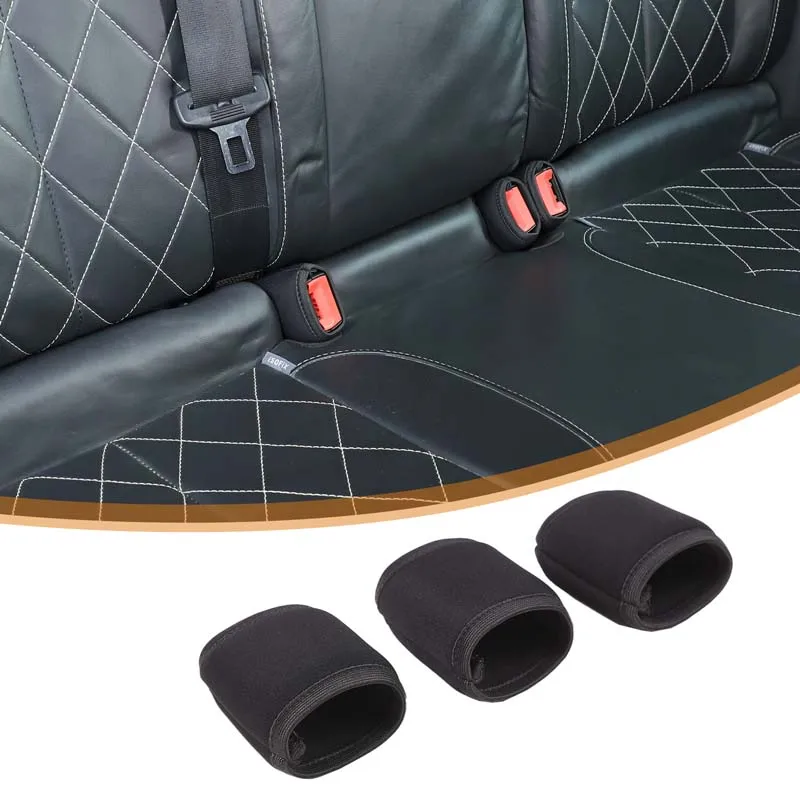 For SEAT Leon León Mk2 1P 2008-2012 Black Car Styling Car Rear Seat Belt Base Protective Cover Sticker Car Interior Accessories