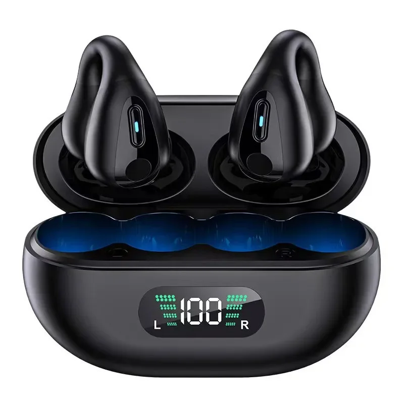 Image of Kabellose Bluetooth-Kopfhörer X22 Ohrclip-Headset mit LED-Leistungsanzeige Sport-Ohrhörer für Telefon HD-Klang Gaming-Kopfhörer mit Mikrofon