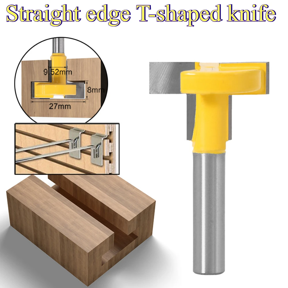 T Slot Router Bit Carbide Wood Milling Cutter Sharp Durable Not Easy To Break for Wood Groove Cutting Hardware Slot Processing