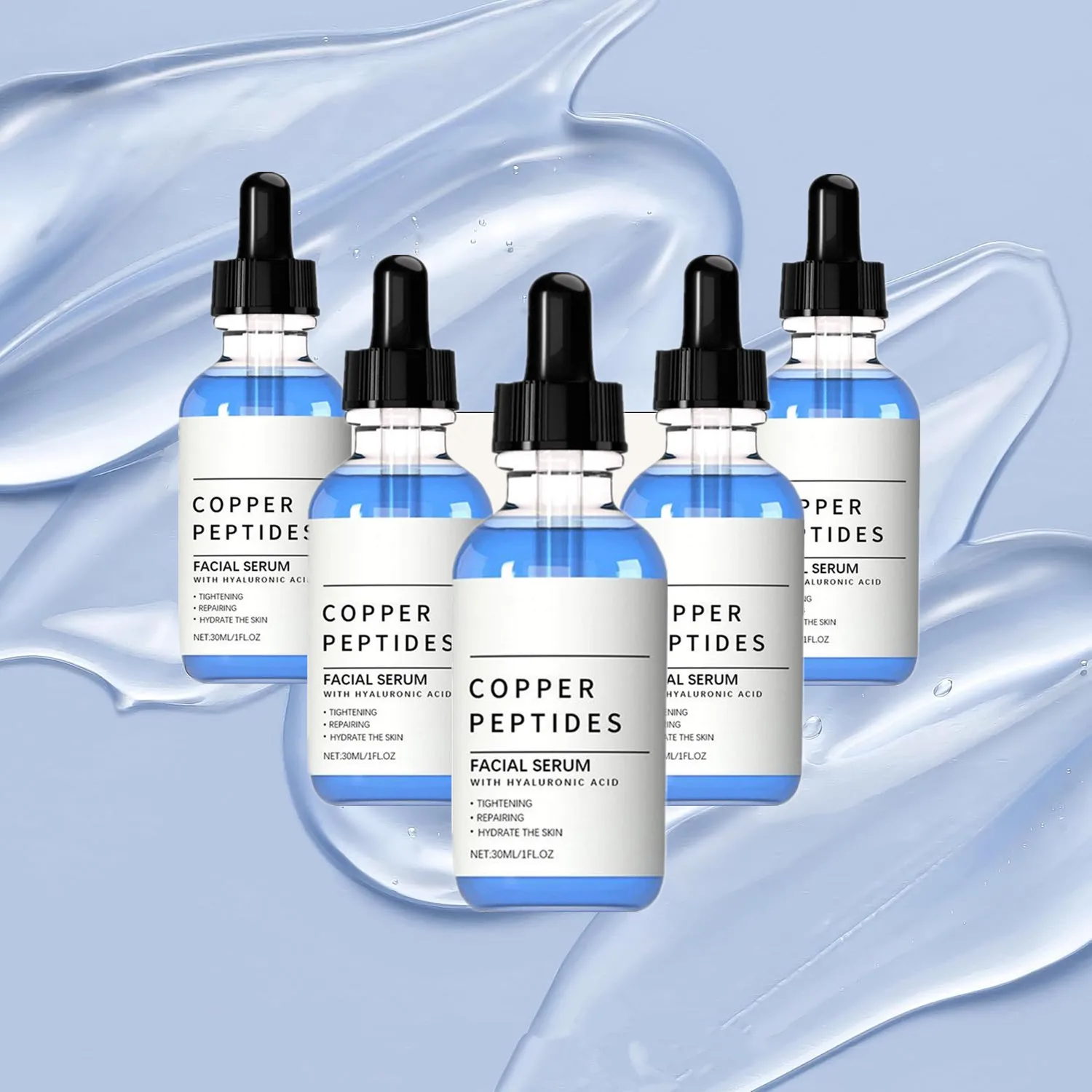 1/2/3/5Pcs Copper Peptides Serum - with GHK-Cu and Hyaluronic Acid Strengthens Skin Barrier Anti Wrinkle Facial Essence 30ml