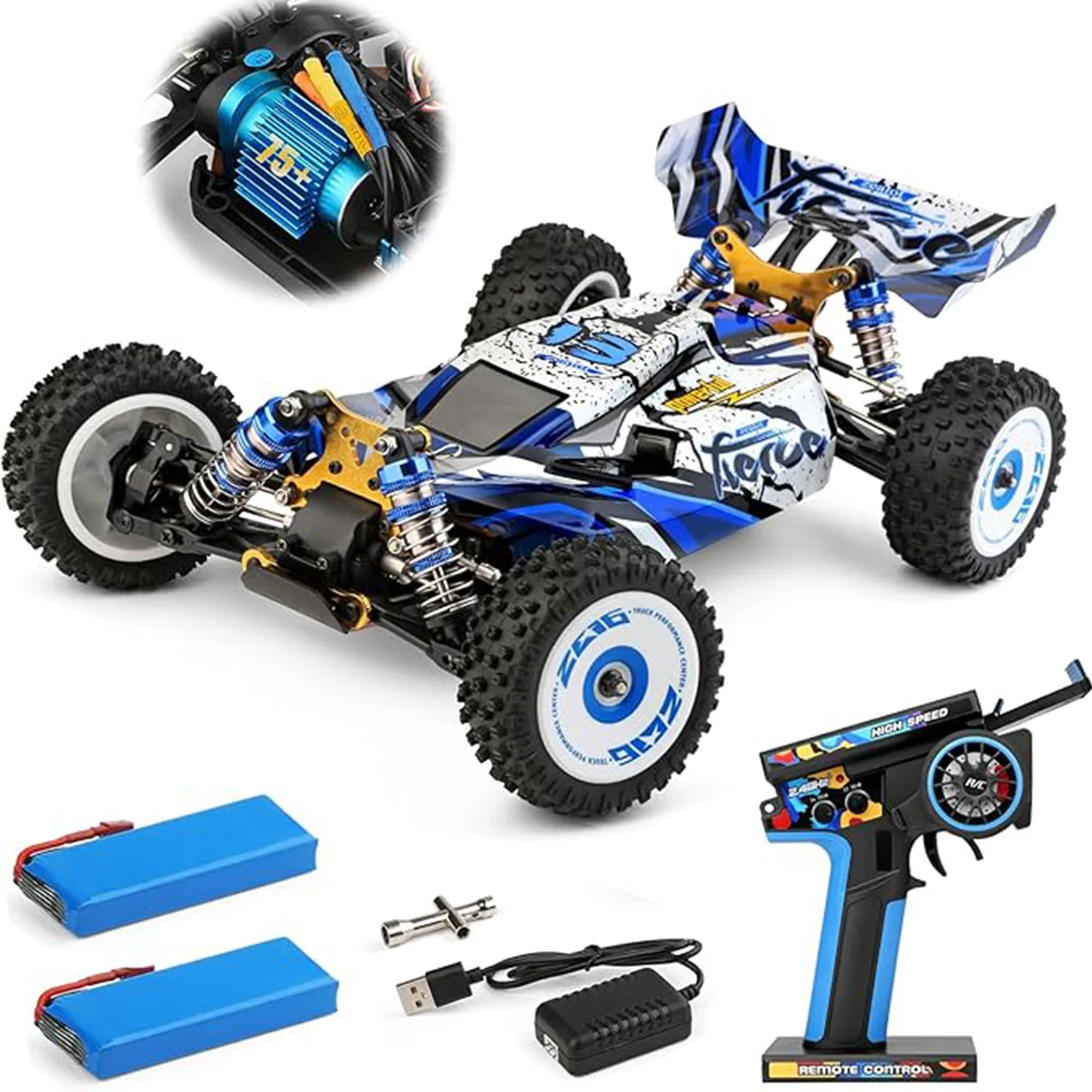 

WLtoys 124017 (V2) Быстрая радиоуправляемая машина, бесщеточный радиоуправляемый автомобиль 1/12 с независимым ESC для взрослых, 75 км/ч, подходит для улицы и подарков